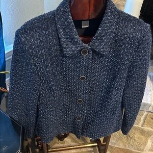 Requirements Dark Blue Textured Blazer